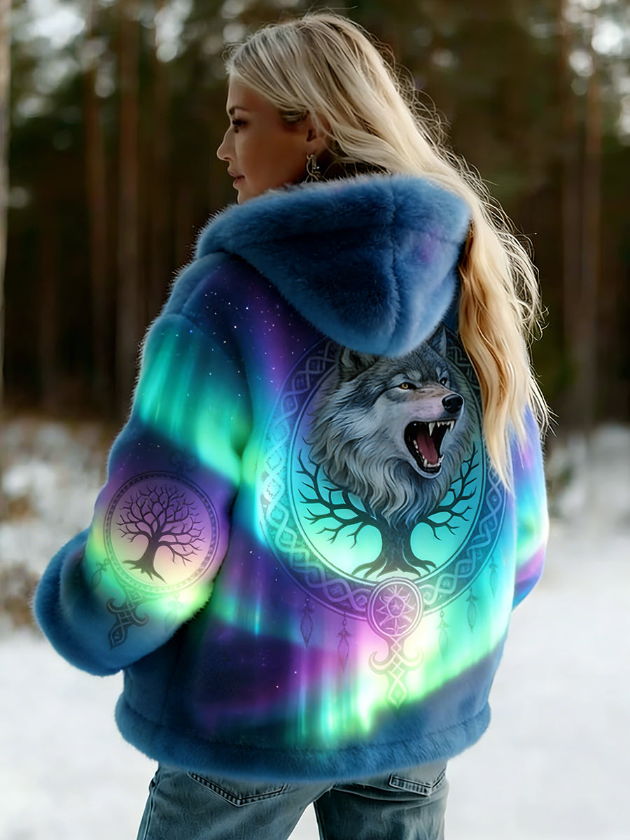 Damska kurtka z flanelowym wzorem Viking w stylu celtyckim w stylu vintage