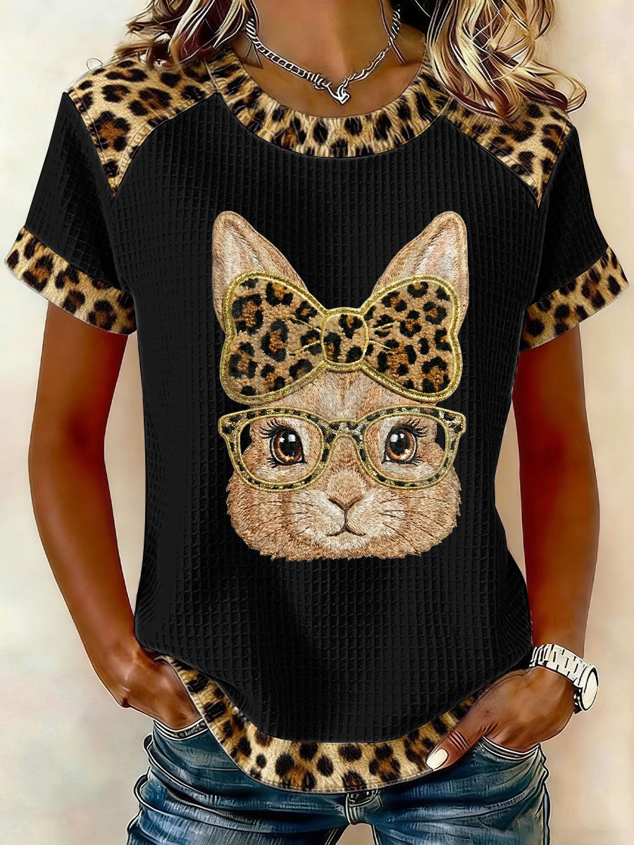 Damski Królik Art Print Casual T-Shirt