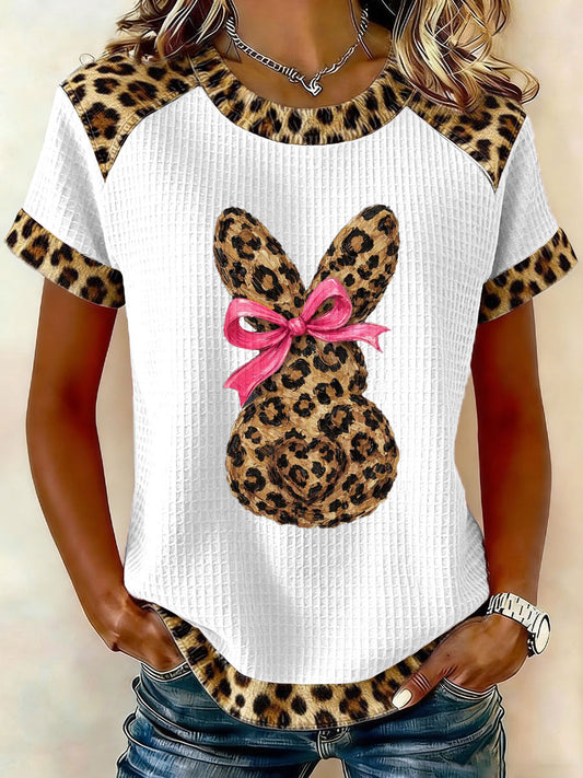 Damski Królik Art Print Casual T-Shirt