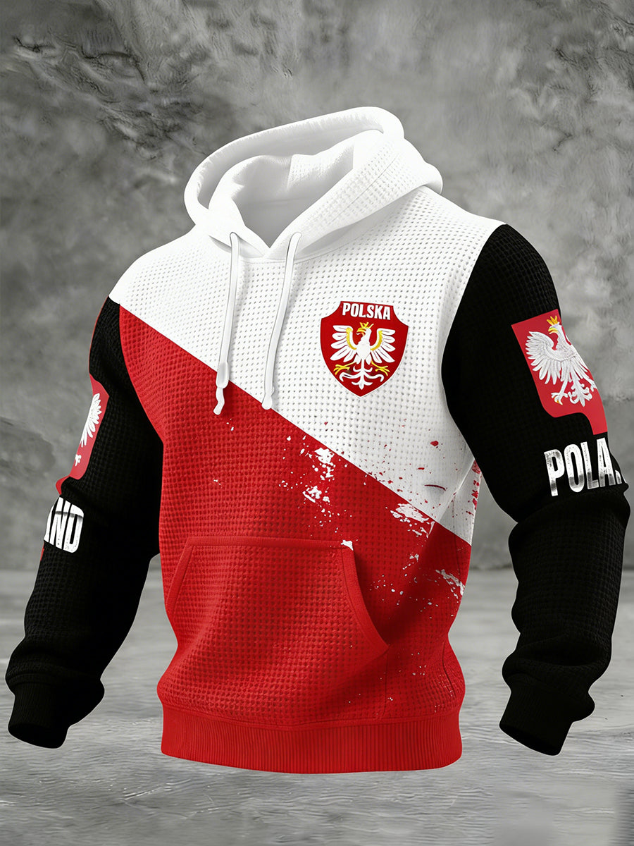 Męska Vintage Polski Art Print Casual I Wygodna Bluza
