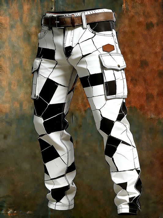Męskie spodnie robocze retro styl biznesowy na co dzień