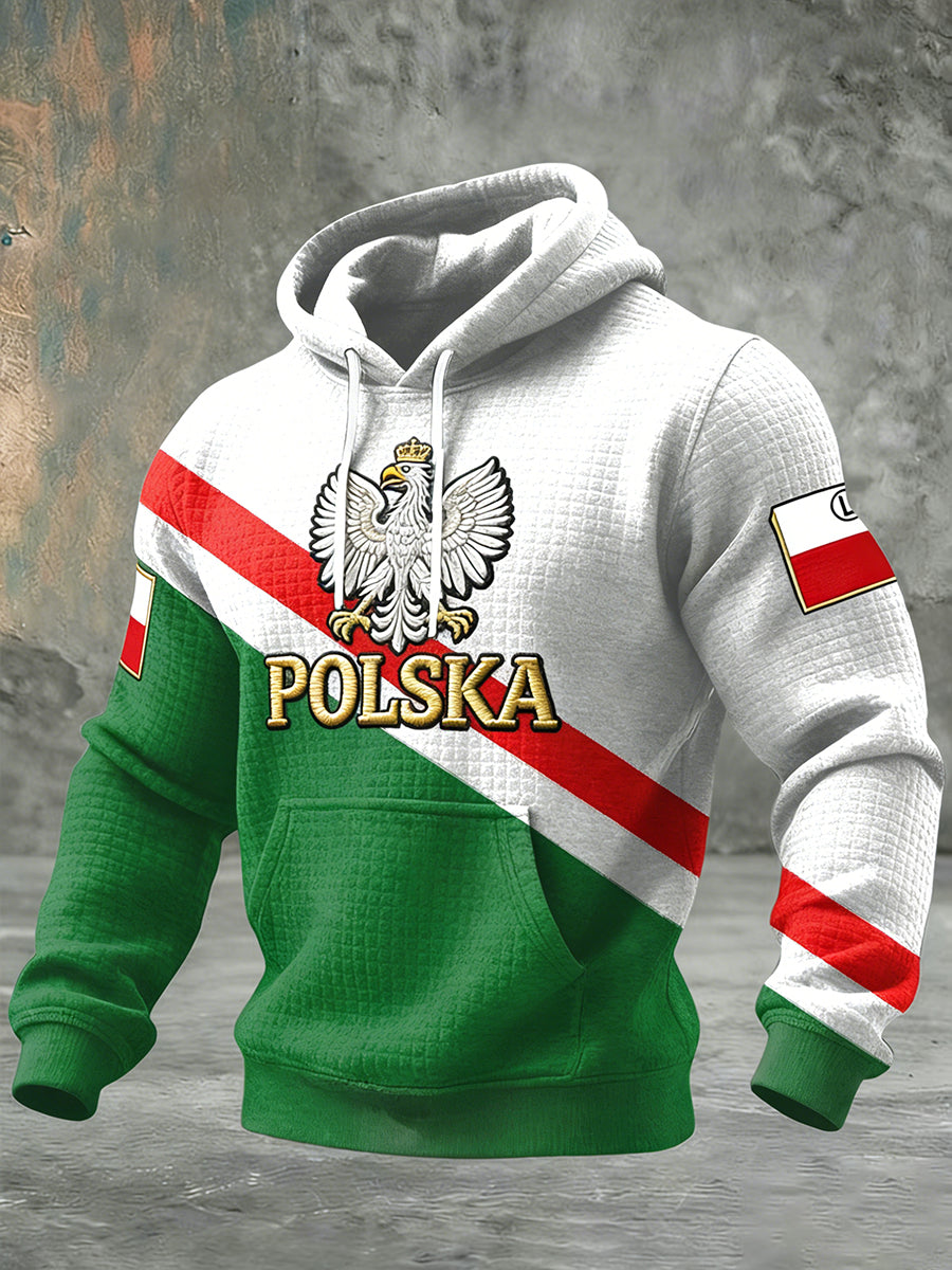Męska Vintage Polski Art Print Casual I Wygodna Bluza