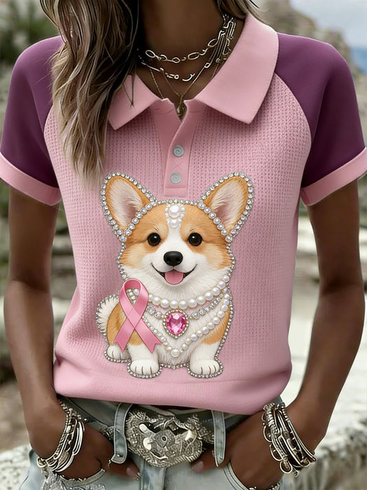 Damska koszulka polo Świadomość raka piersi w stylu vintage