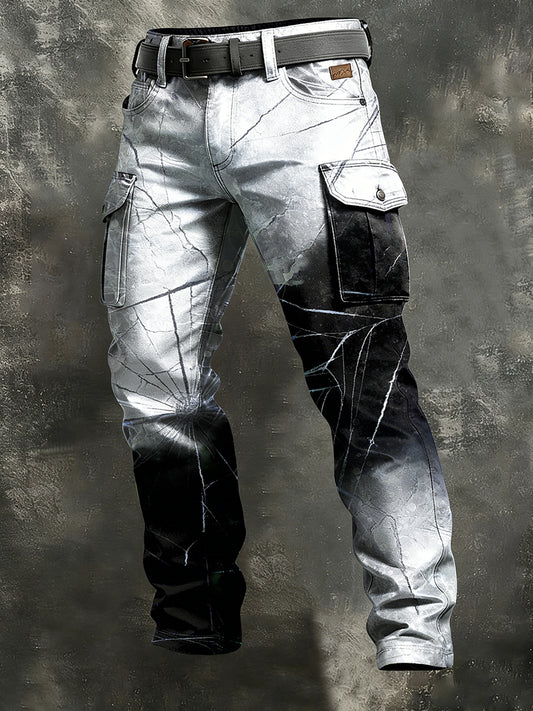 Męskie spodnie robocze retro styl biznesowy na co dzień