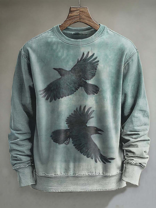 Podwójna bluza z nadrukiem Crow Flight Casual Crewneck