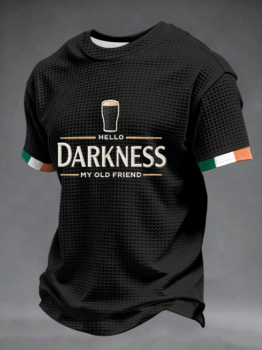 Męska koszulka Hello Darkness My Old Friend Waffle z krótkim rękawem