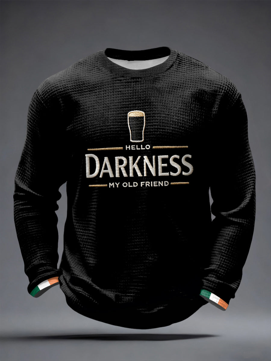 Męska koszulka z długim rękawem Hello Darkness My Old Friend Waffle