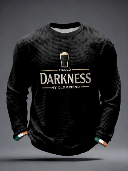 Męska koszulka z długim rękawem Hello Darkness My Old Friend Waffle