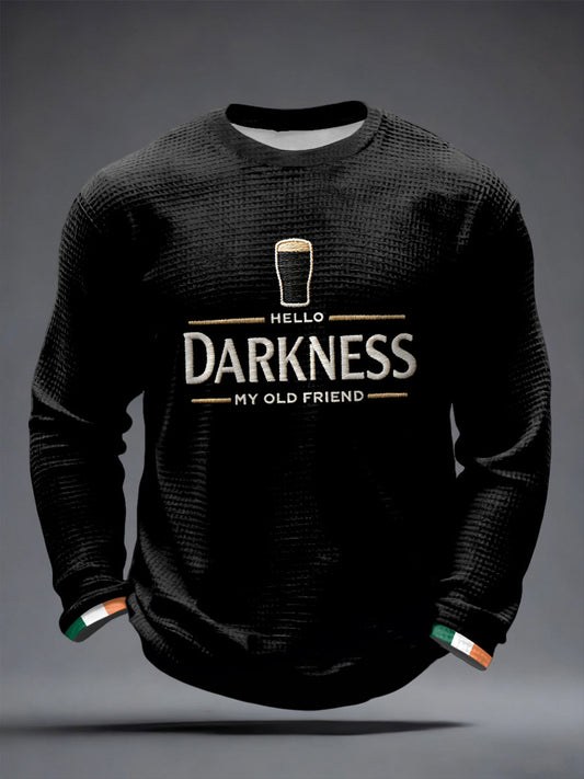Męska koszulka z długim rękawem Hello Darkness My Old Friend Waffle