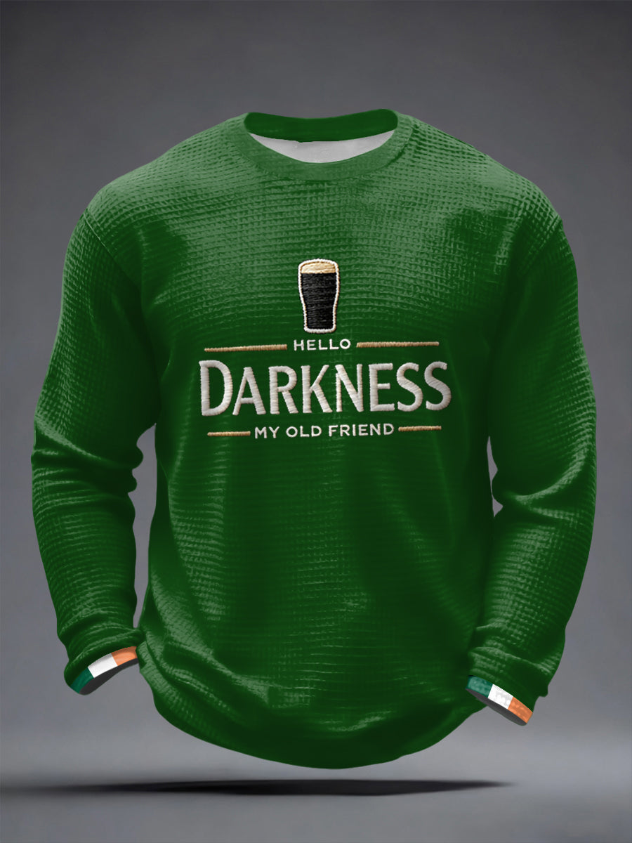 Męska koszulka z długim rękawem Hello Darkness My Old Friend Waffle