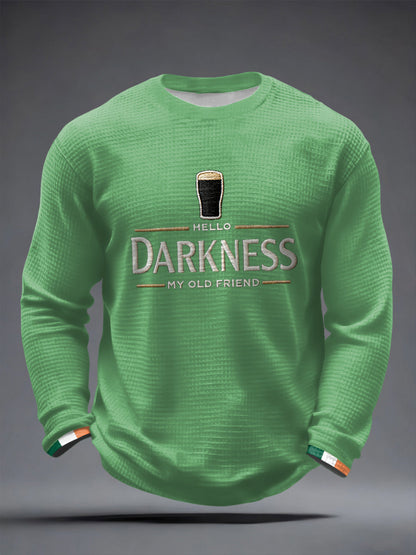 Męska koszulka z długim rękawem Hello Darkness My Old Friend Waffle