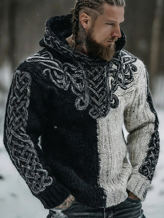Męska bluza z kapturem w stylu wikingów