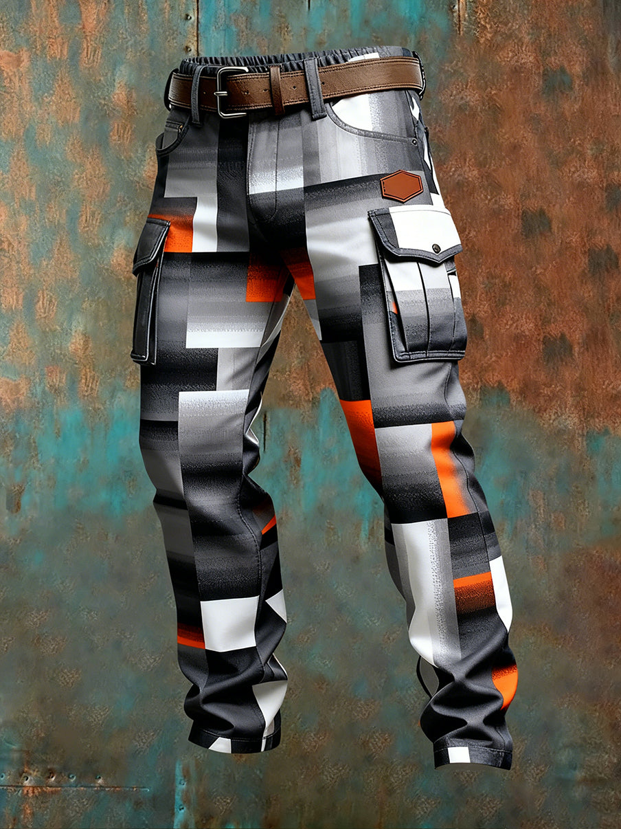 Męskie spodnie robocze retro styl biznesowy na co dzień
