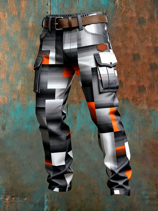 Męskie spodnie robocze retro styl biznesowy na co dzień