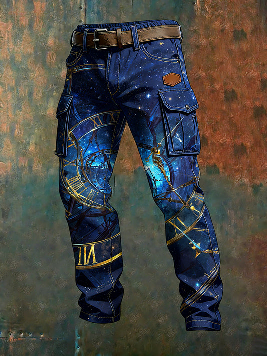 Męskie spodnie robocze retro styl biznesowy na co dzień