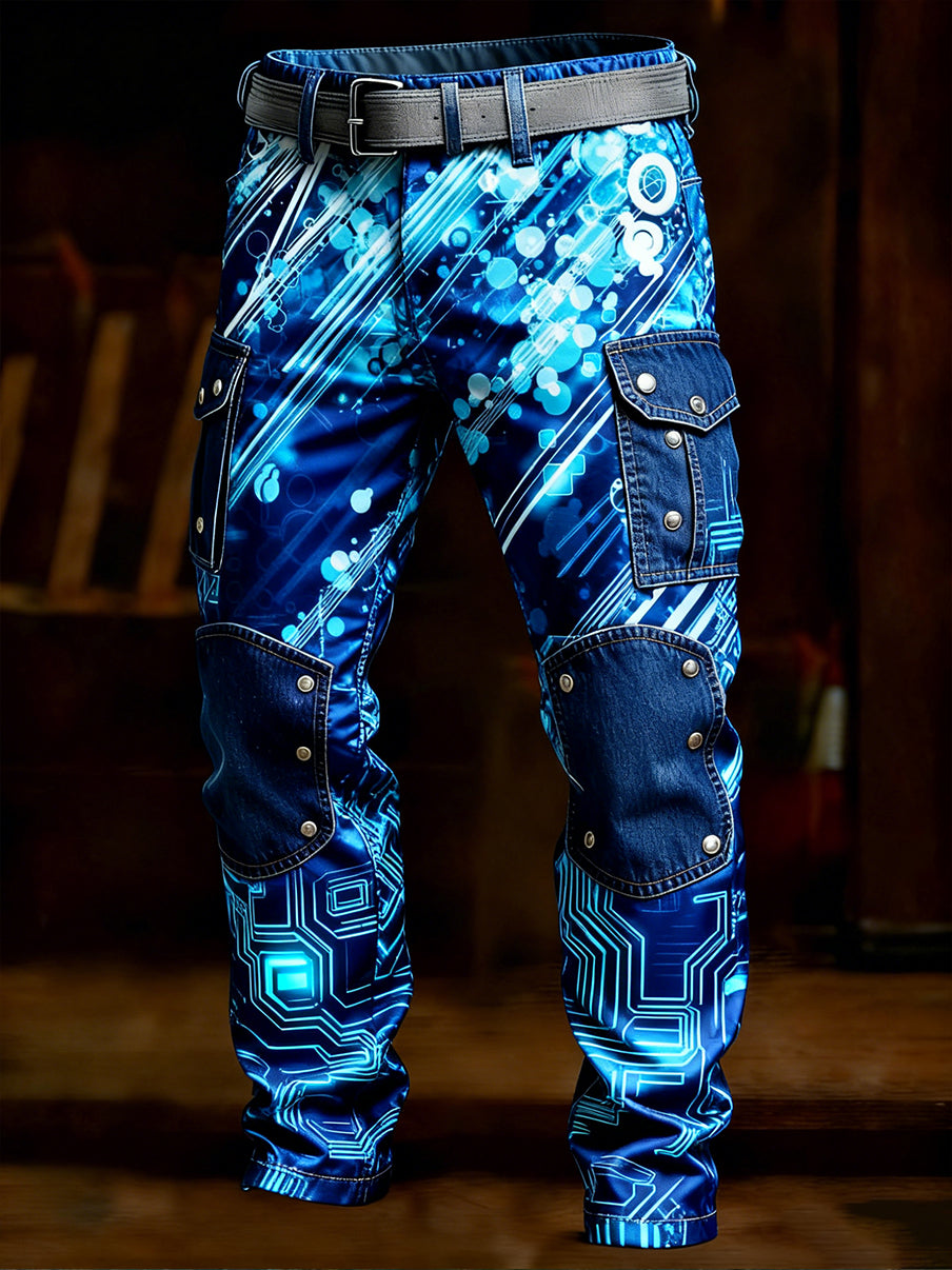 Męskie spodnie robocze retro styl biznesowy na co dzień