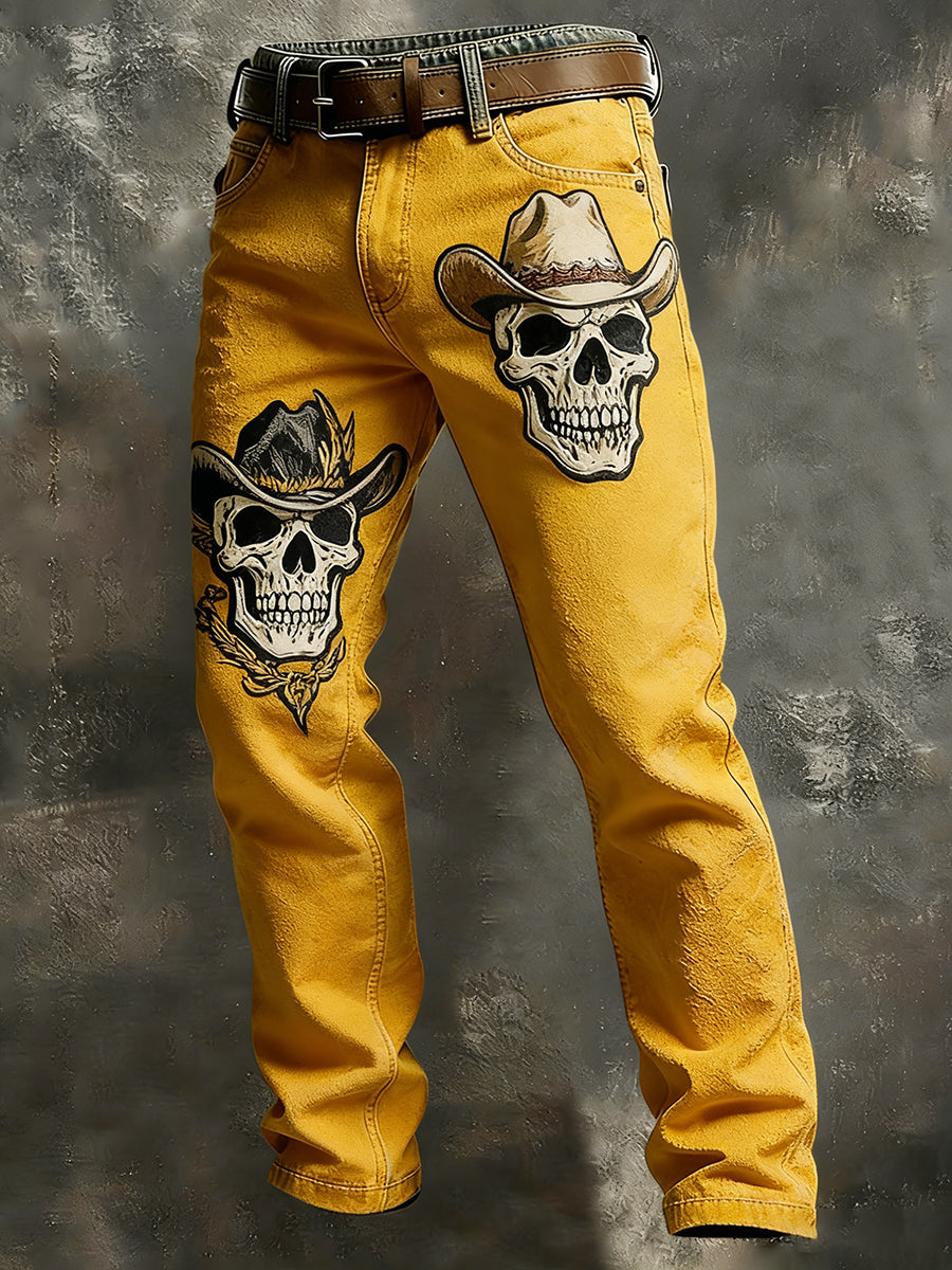 Męskie spodnie robocze Vintage Punk Art Business Casual