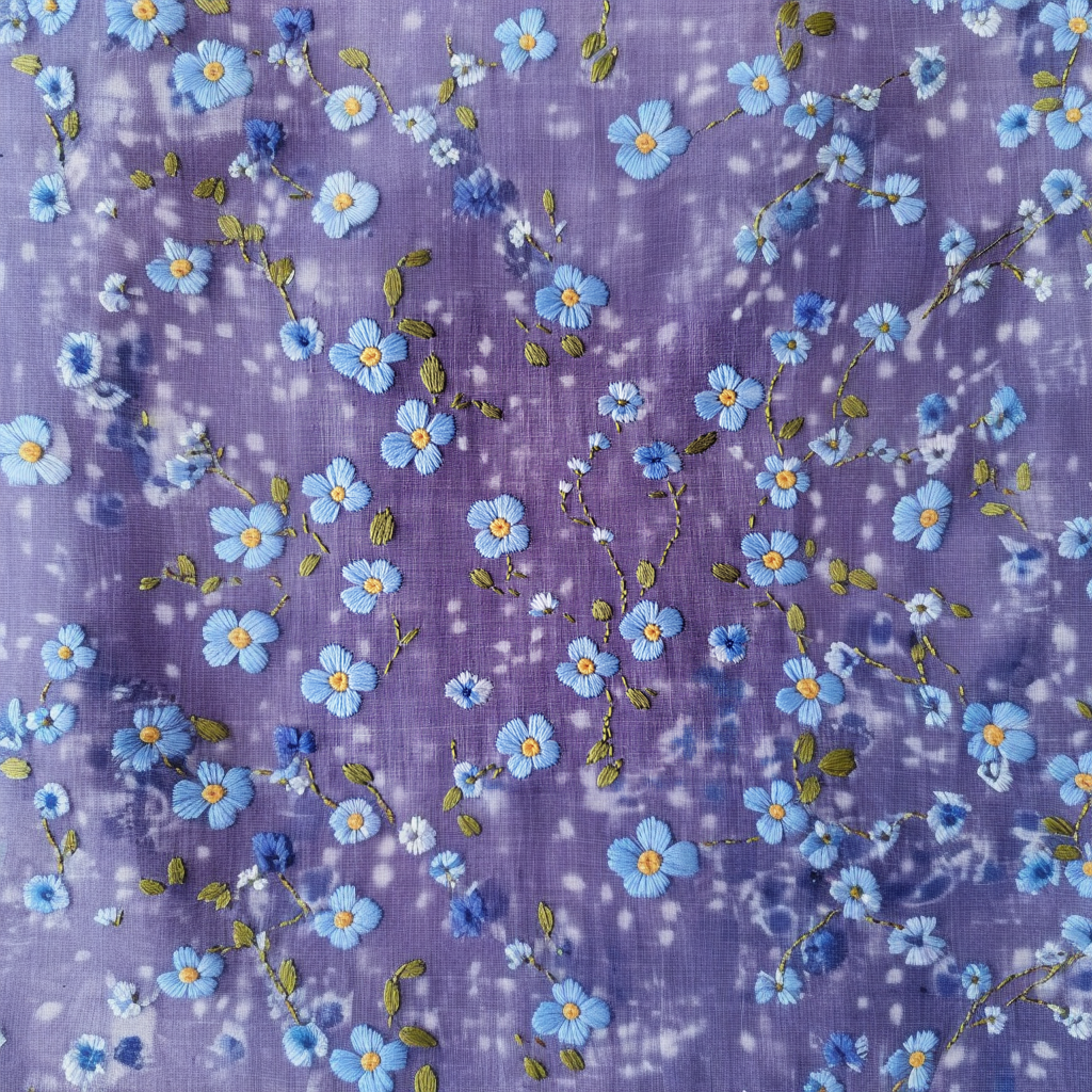 Fioletowy damski Forget Me Not Print Alzheimer's Awareness Dress