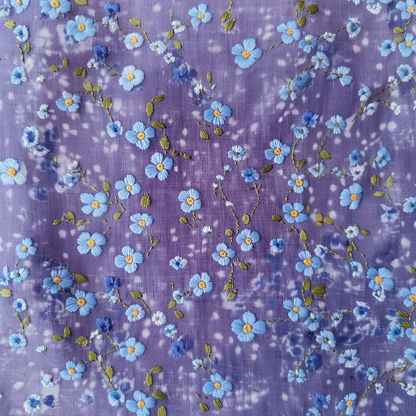 Fioletowy damski Forget Me Not Print Alzheimer's Awareness Dress