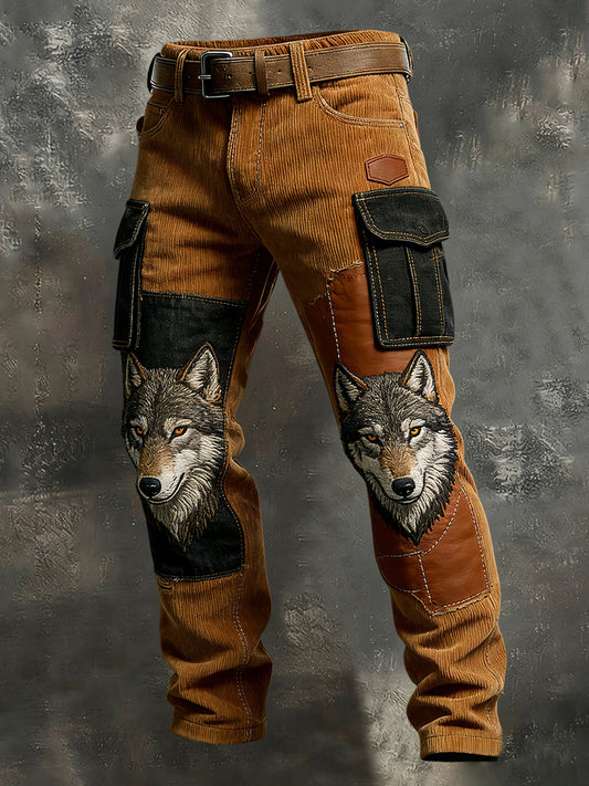 Męskie spodnie robocze w stylu vintage Animal Print Art Business Casual