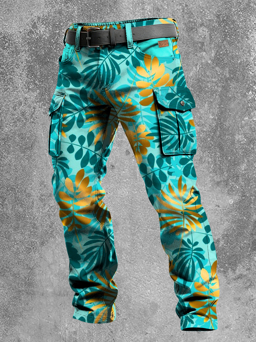 Męskie Retro Vacation Business Hawaii Art Print Spodnie robocze