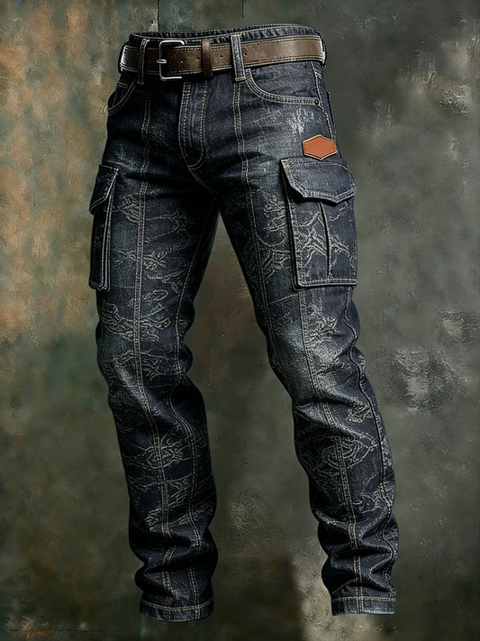 Męskie spodnie robocze w stylu retro biznesowym