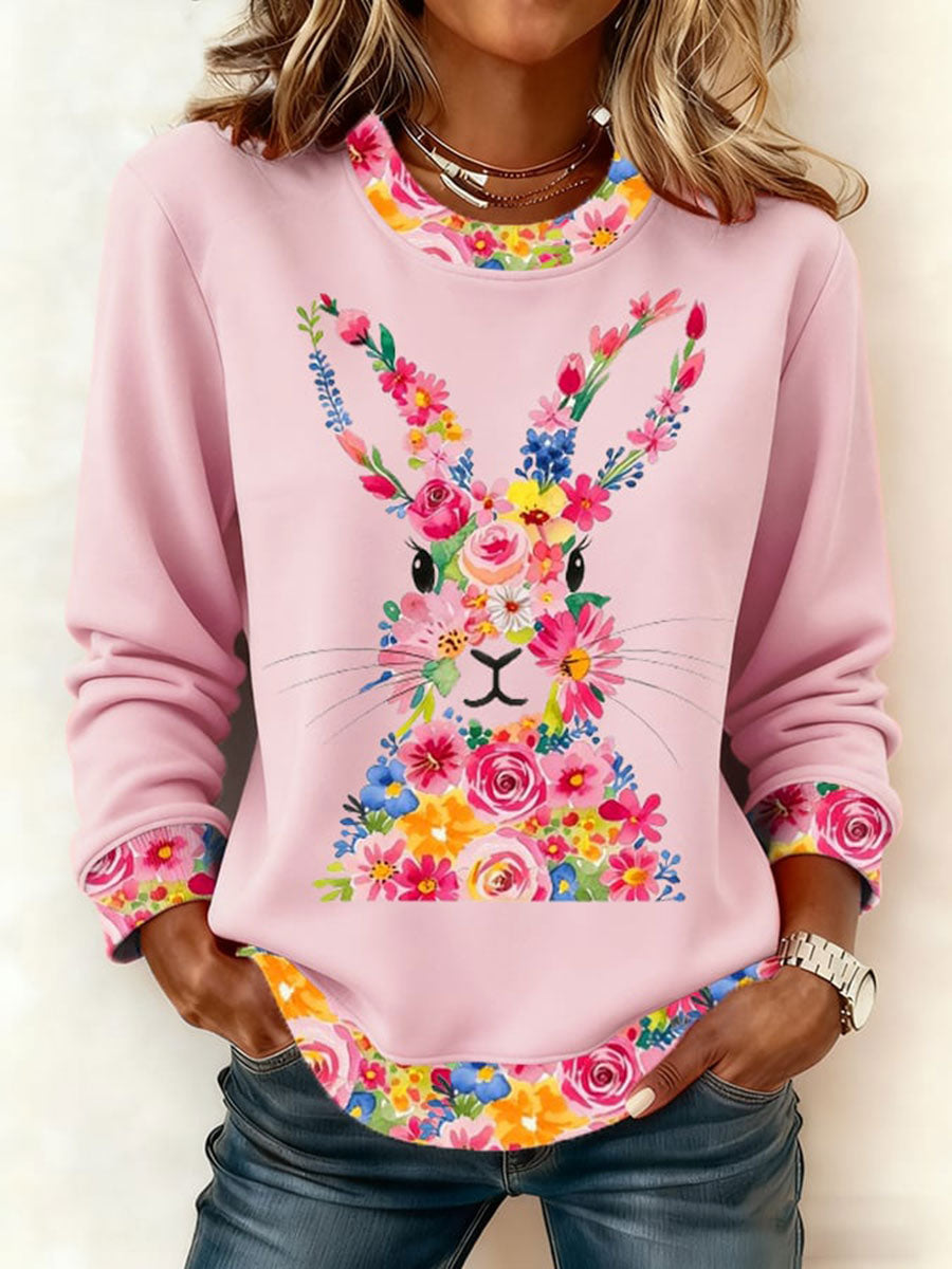Damska dorywcza bluza z nadrukiem Easter Bunny