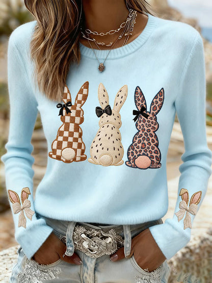 Damska dorywcza bluza z nadrukiem Easter Bunny