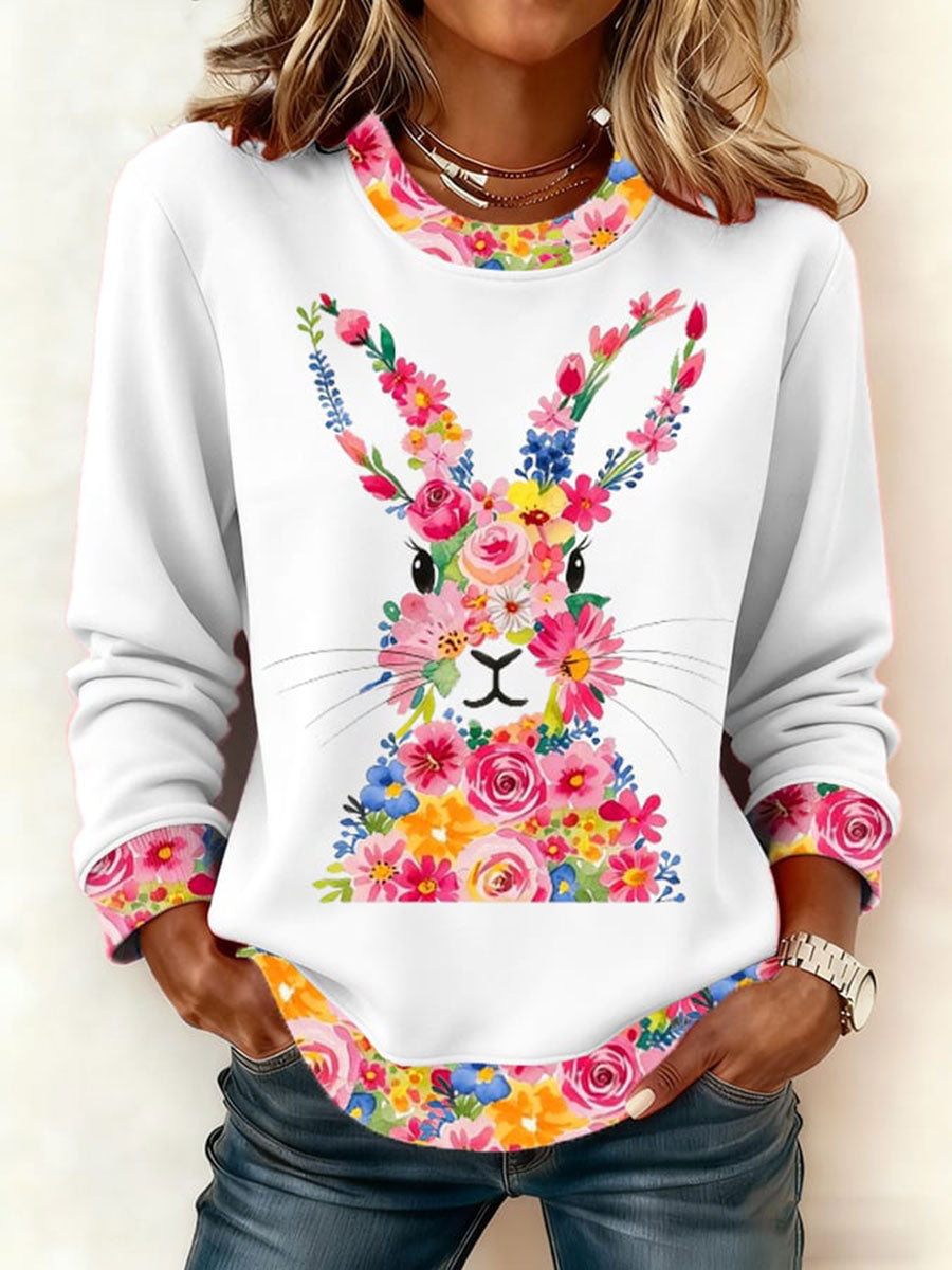 Damska dorywcza bluza z nadrukiem Easter Bunny