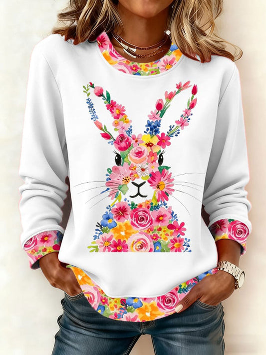 Damska dorywcza bluza z nadrukiem Easter Bunny
