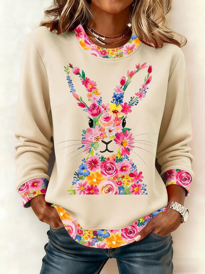 Damska dorywcza bluza z nadrukiem Easter Bunny