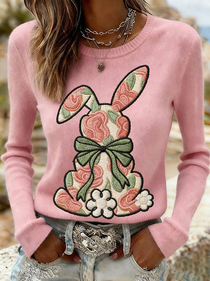 Damska dorywcza bluza z nadrukiem Easter Bunny