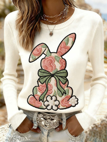 Damska dorywcza bluza z nadrukiem Easter Bunny