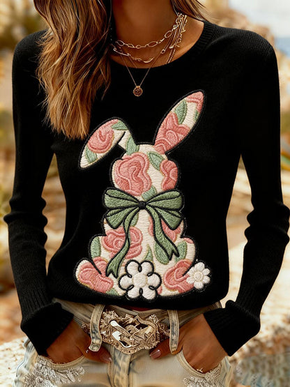 Damska dorywcza bluza z nadrukiem Easter Bunny