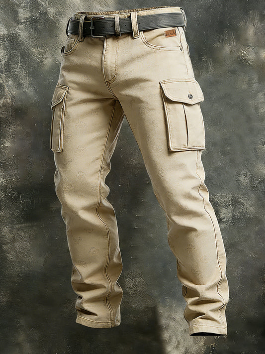 Męskie spodnie robocze retro styl biznesowy na co dzień