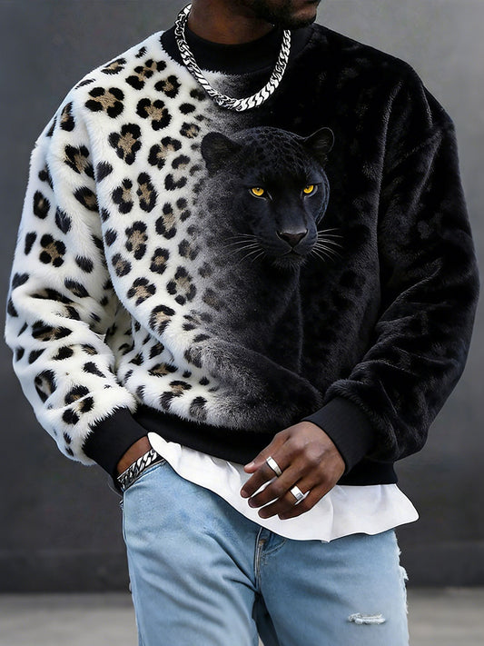 Męskie flanelowe bluzy Leopard