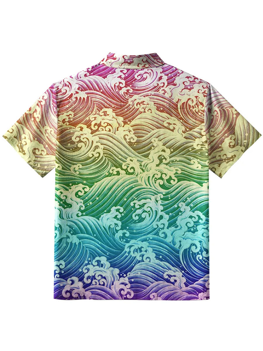 Męska koszulka z nadrukiem Japanese Art Wave