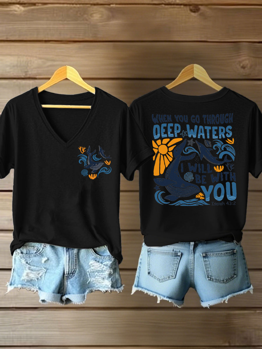 Damska koszulka z nadrukiem, kiedy przejedziesz przez wody