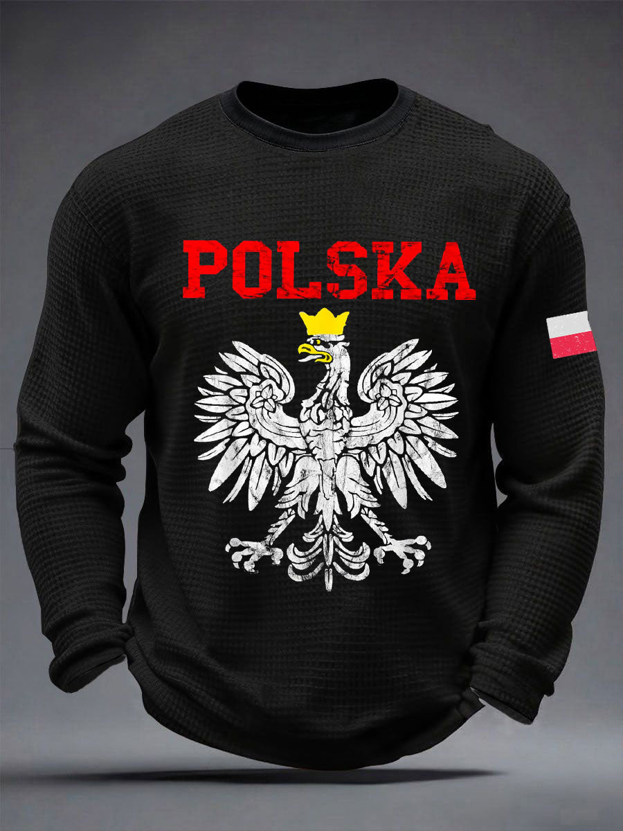 Patriotyczne koszulki waflowe męskie Polska