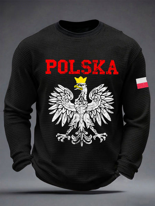 Patriotyczne koszulki waflowe męskie Polska