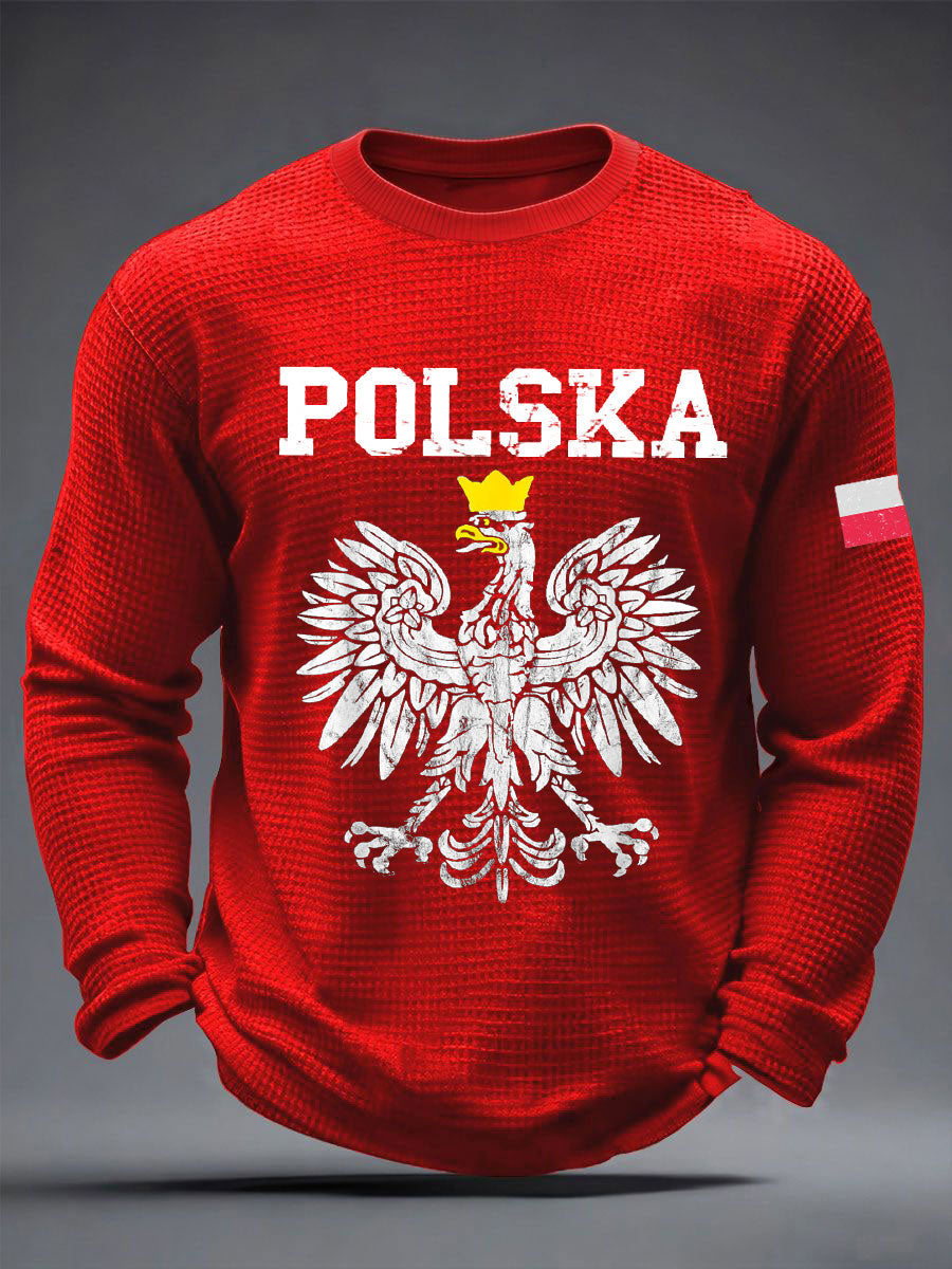 Patriotyczne koszulki waflowe męskie Polska