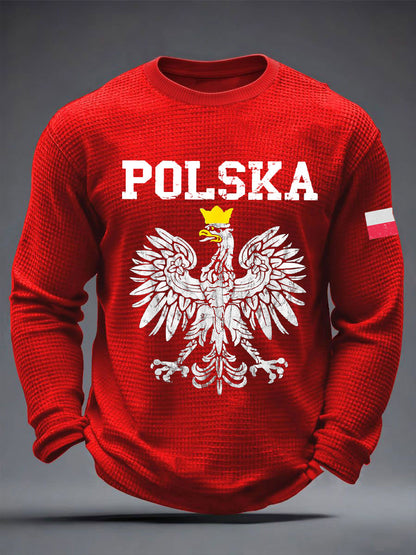 Patriotyczne koszulki waflowe męskie Polska