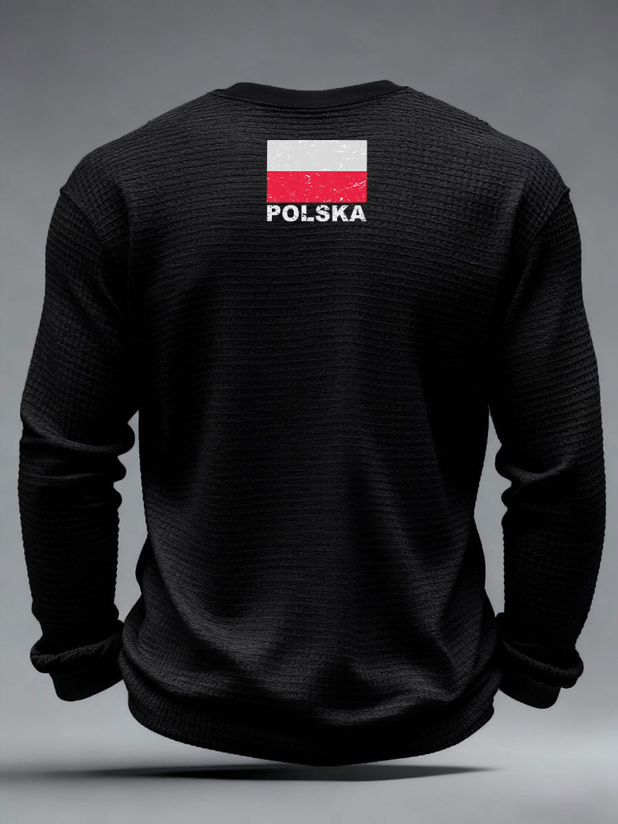 Patriotyczne koszulki waflowe męskie Polska