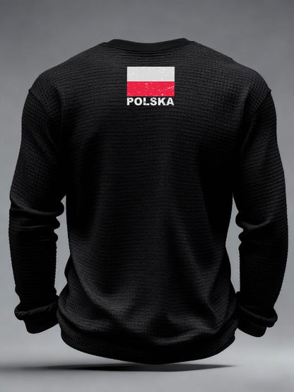 Patriotyczne koszulki waflowe męskie Polska