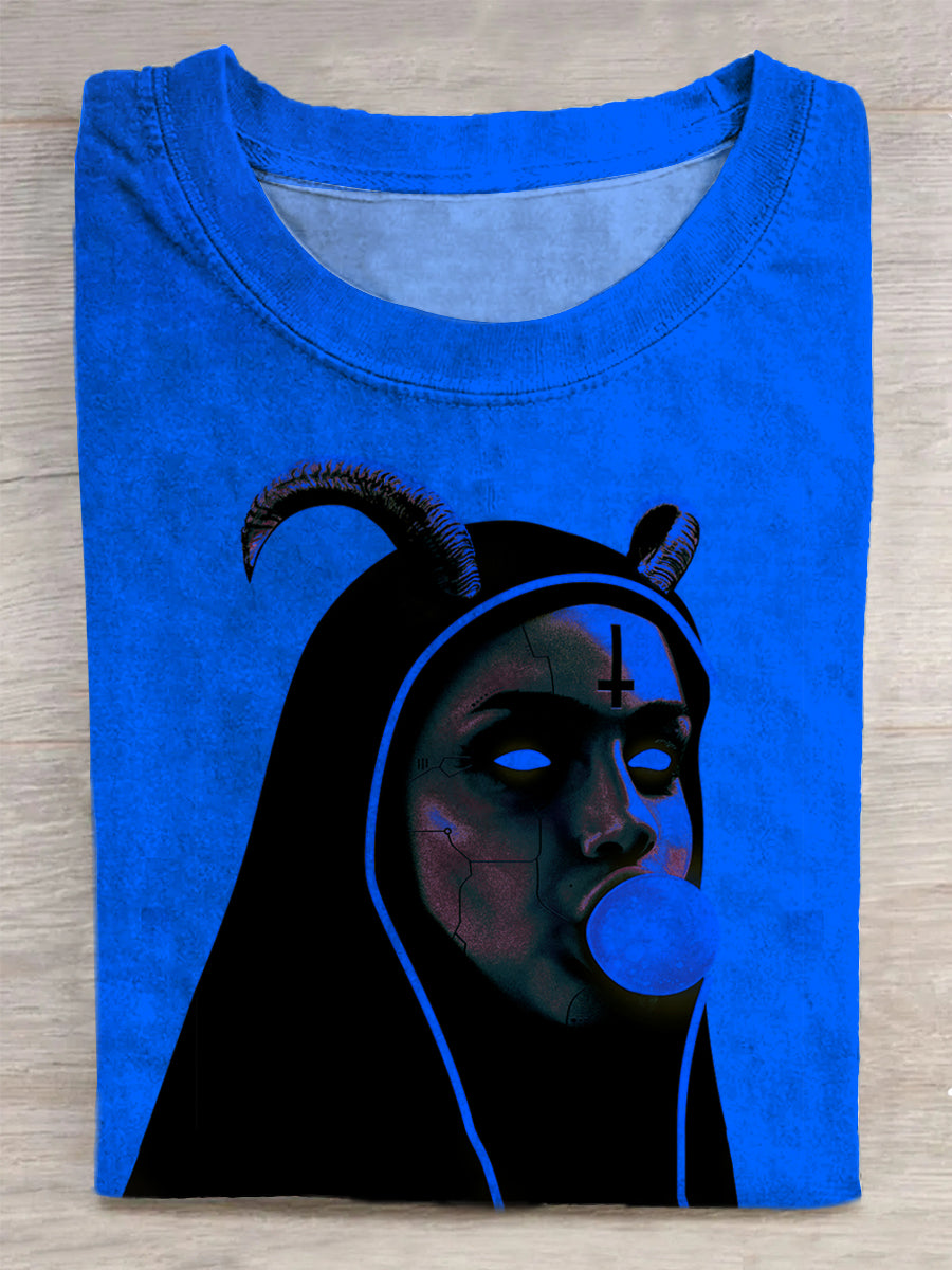 Unisex Gothic Nun Koszulka z nadrukiem abstrakcyjnym