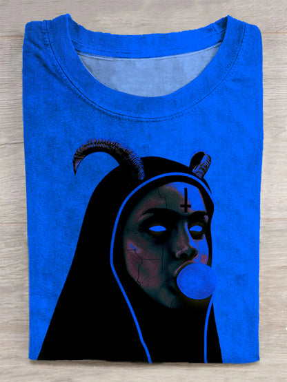 Unisex Gothic Nun Koszulka z nadrukiem abstrakcyjnym
