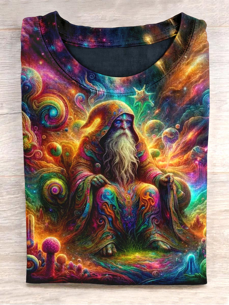 Koszulka z abstrakcyjnym nadrukiem Unisex Star Wizard