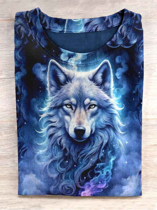 Koszulka z nadrukiem abstrakcyjnym Unisex Wolf