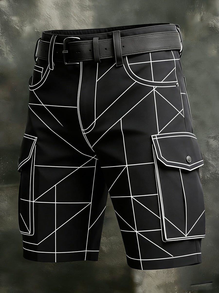 Męskie Retro Wakacje Biznesowe Geometria Art Print Casual Spodenki