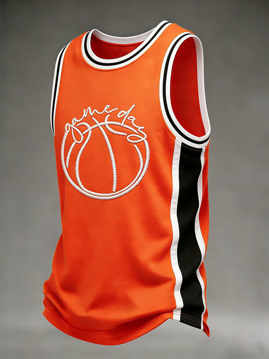 Męska koszykówka Gameday Print March Madness Miłośnicy koszykówki Casual Tank Top
